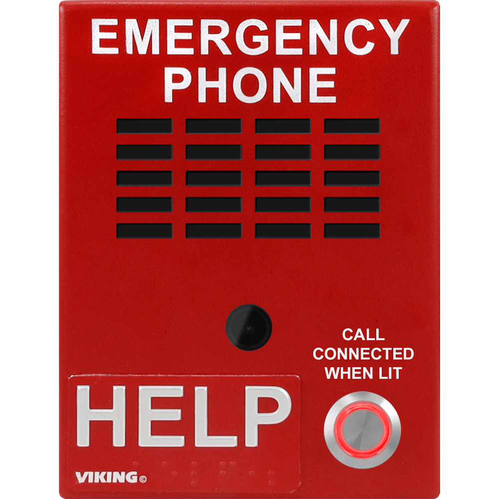 Viking Red IP Emergency Phone with HD Video and Enhanced Weather Protection  X-1605-EWP - VoIP Supply