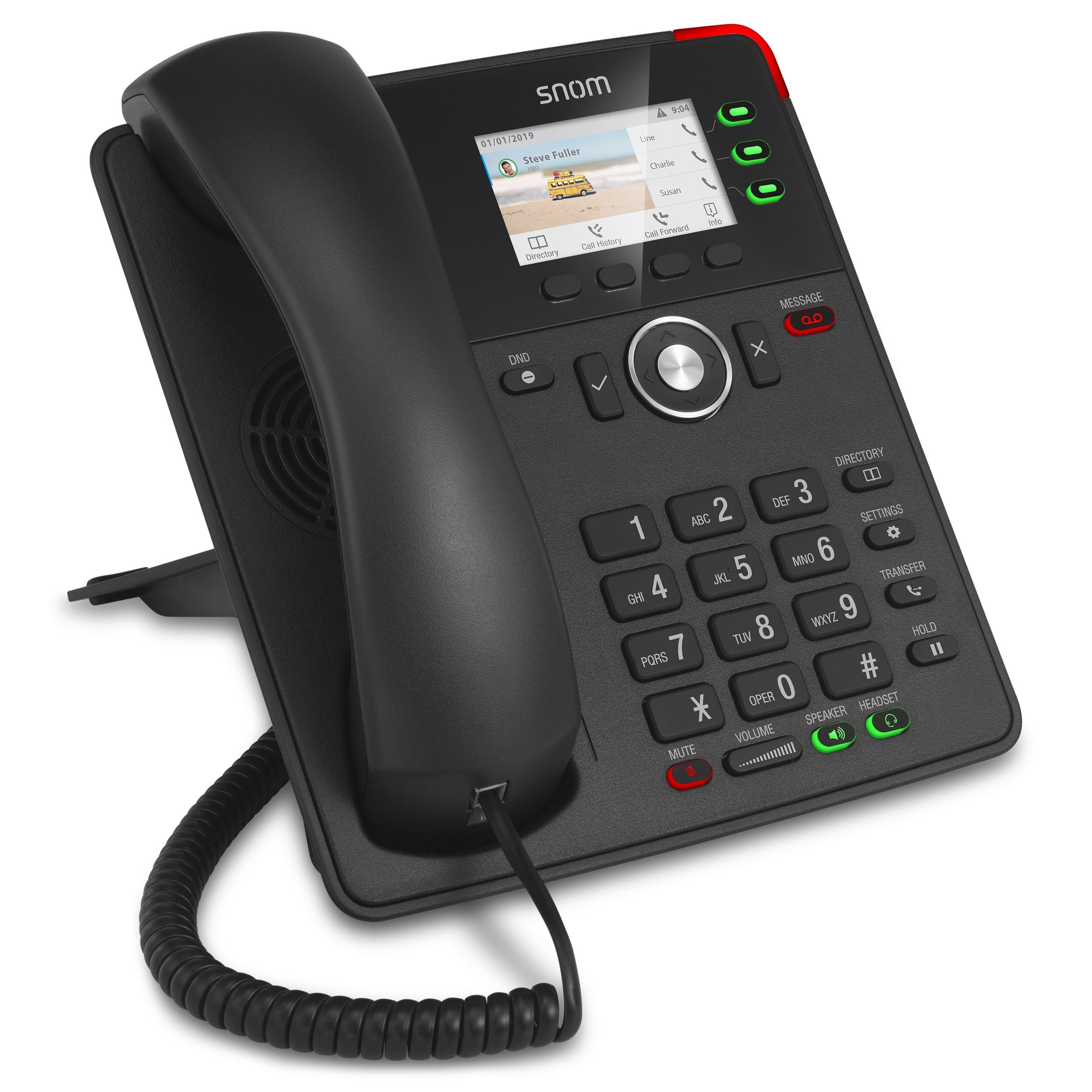 Snom lanza el nuevo teléfono fijo VoIP D717, con pantalla a colores y  teclas multifunción sin etiquetas