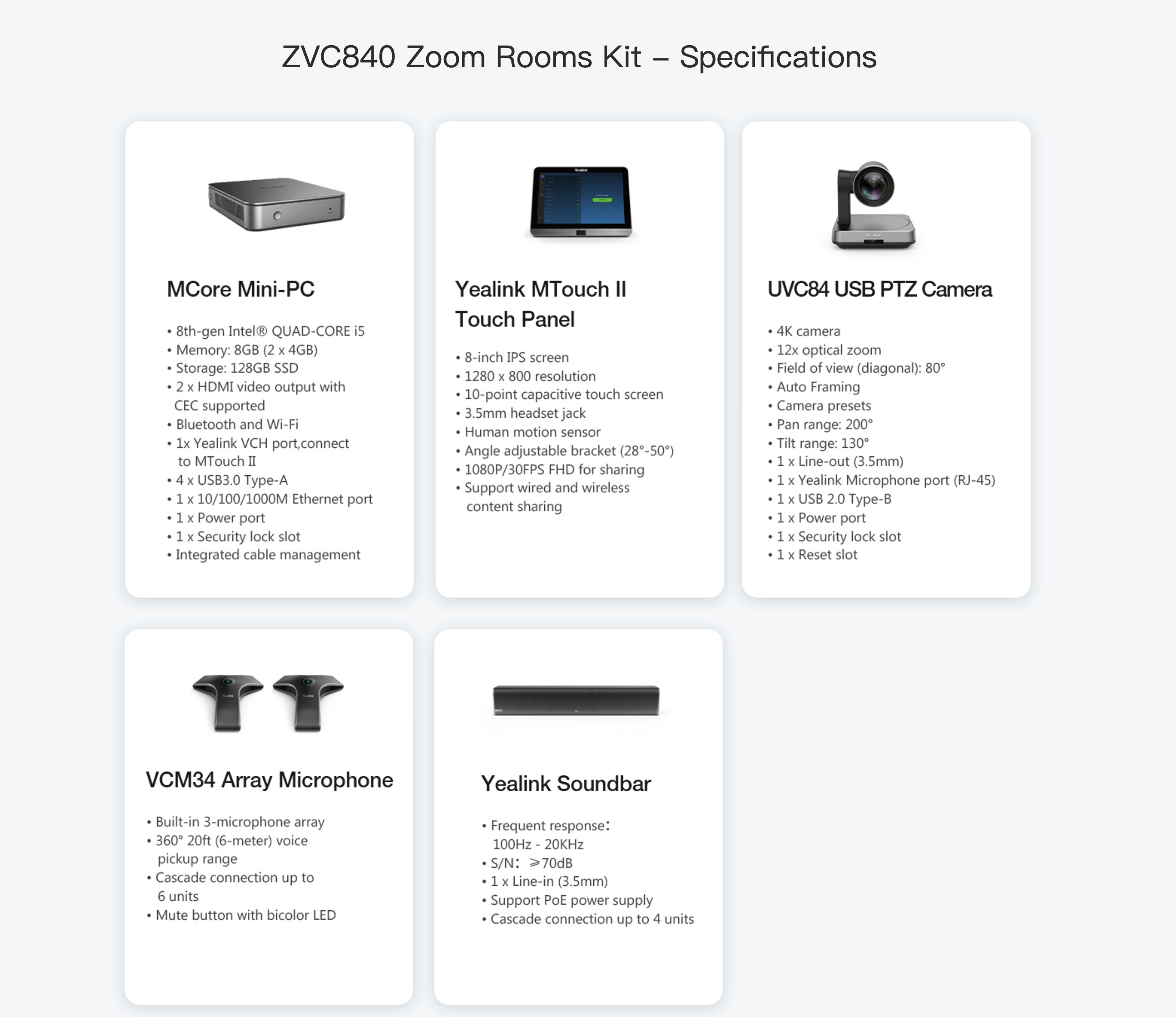 Yealink ZVC840-C2-310 Zoom Room System for extra large rooms - VoIP Supply